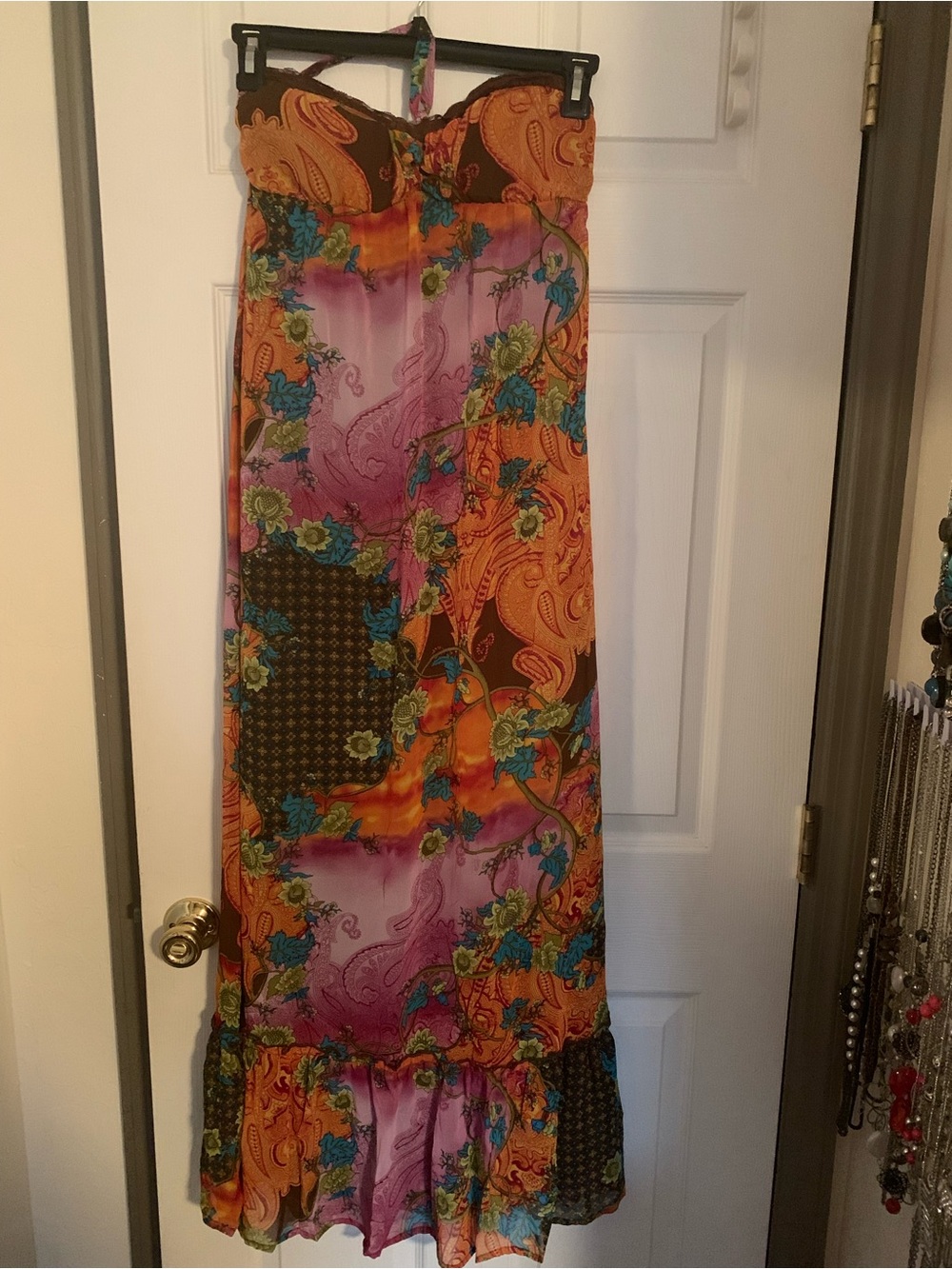 NWOT Bohemian Strapless Floral & Paisley Maxi Dress